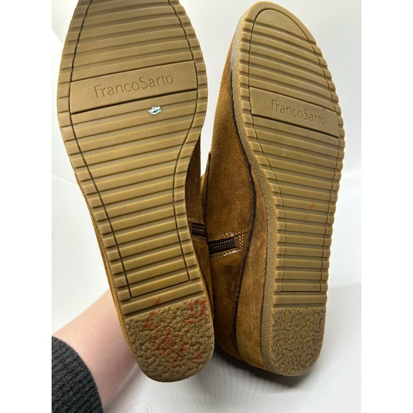 Franco Sarto Brown Booties Low Ankle Women Size 7.5 Leather Upper - Picture 5 of 6